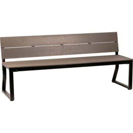 LORELL Lorell® Outdoor Bench w/ Backrest, Charcoal LLR42691